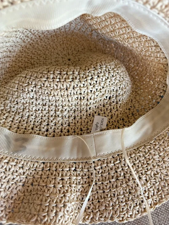 Dolce & Gabbana Light Blue Straw Hat | Beachy Resort Sun Hat | Rare Promo - Picture 7 of 9